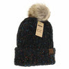 Confetti Knit Fur Pom Beanie