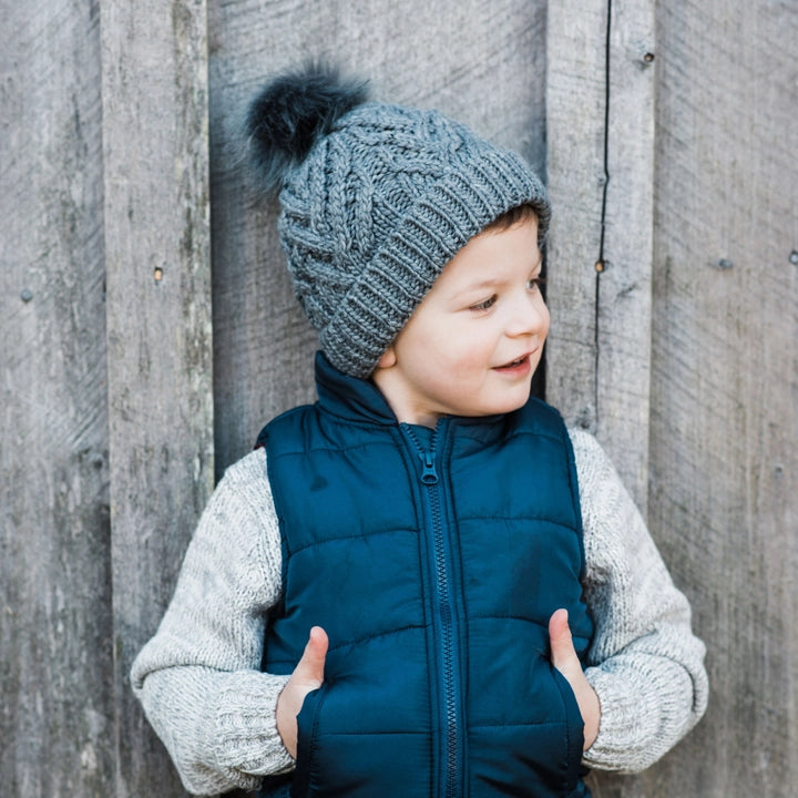 Grey Pom Hat