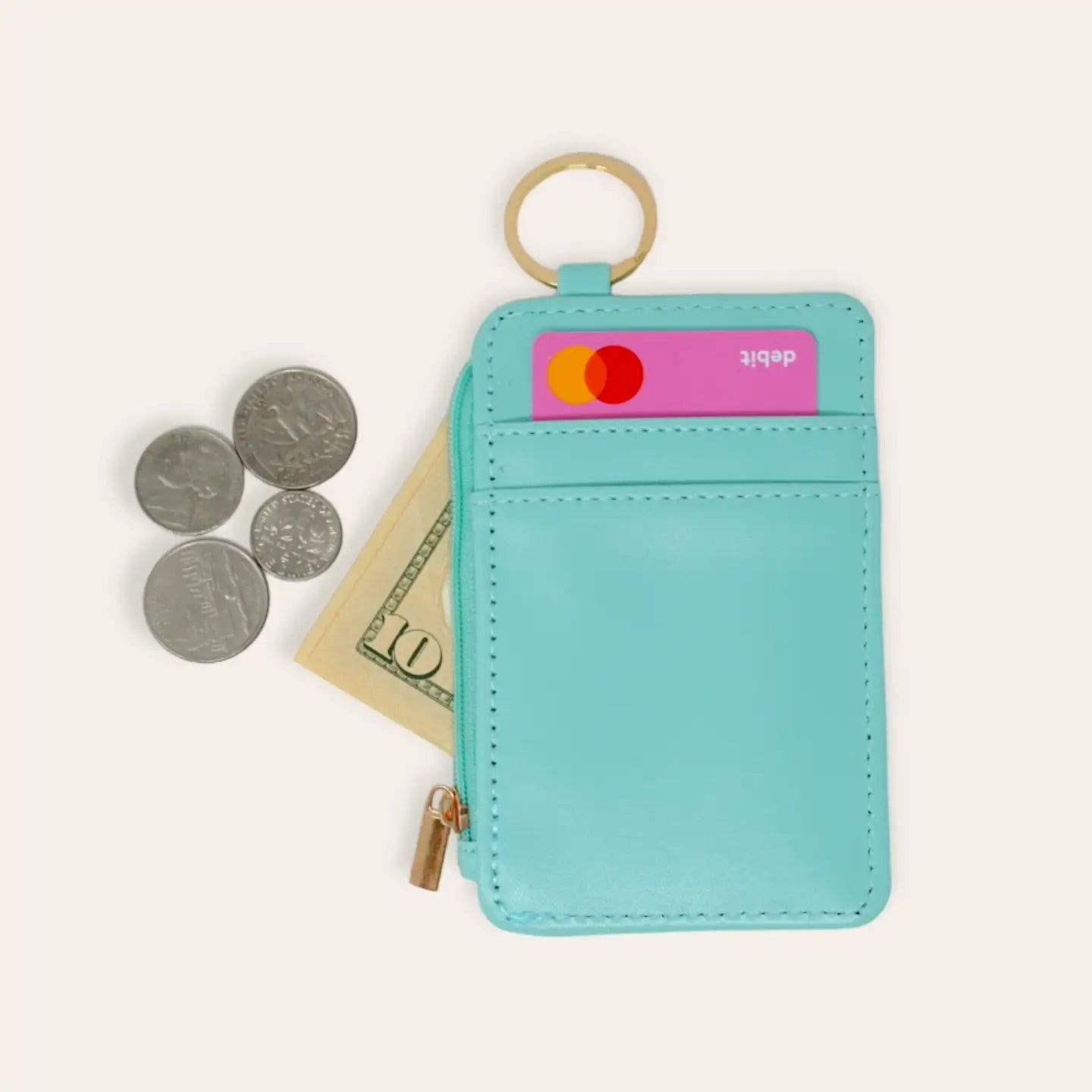 Aqua Keychain Wallet