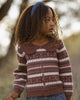 Fair Isle Cardigan Mulberry Stripe