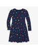 Navy Confetti Dots Twirl Dress