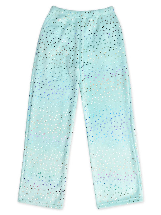 Blue Foil Stars Plush Pant