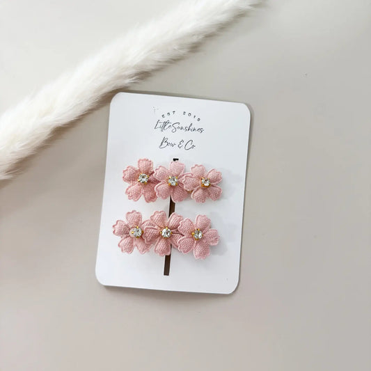 Light Pink Floral Hair Clips