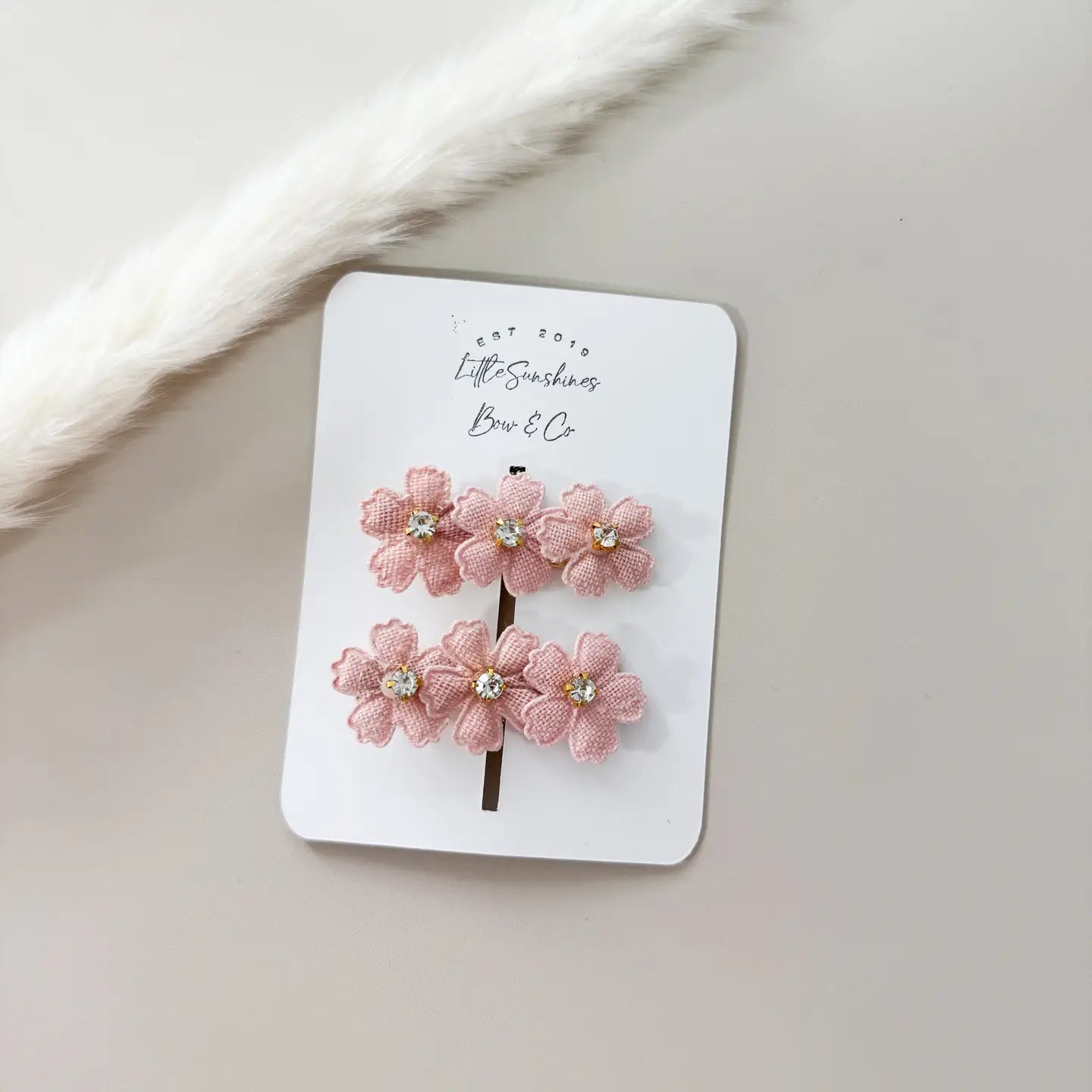 Light Pink Floral Hair Clips