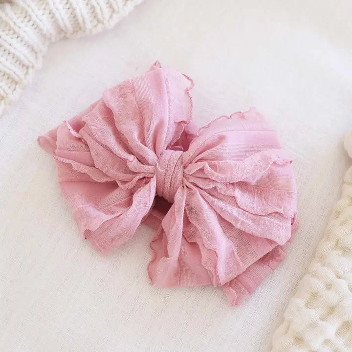Large Ruffle Knit Bow