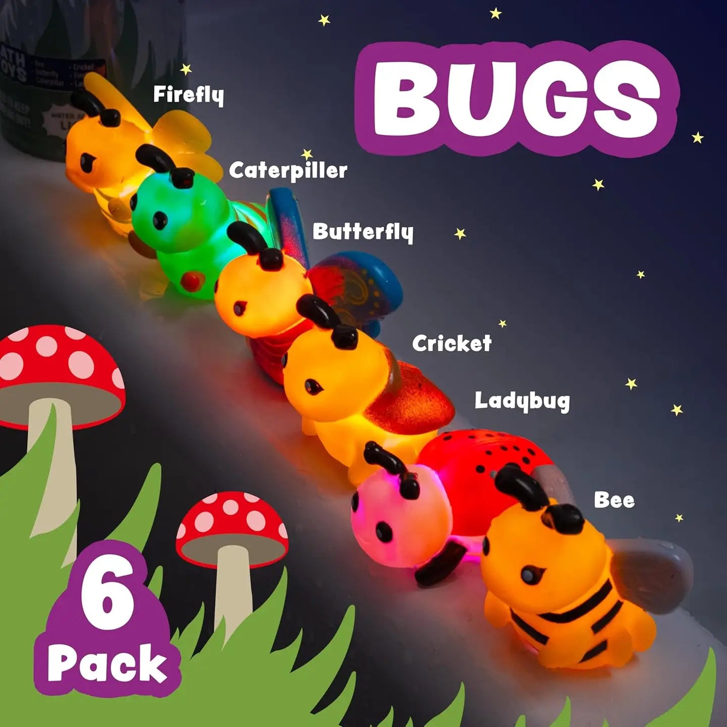 Bugs Light Up Bath Toys 6pk