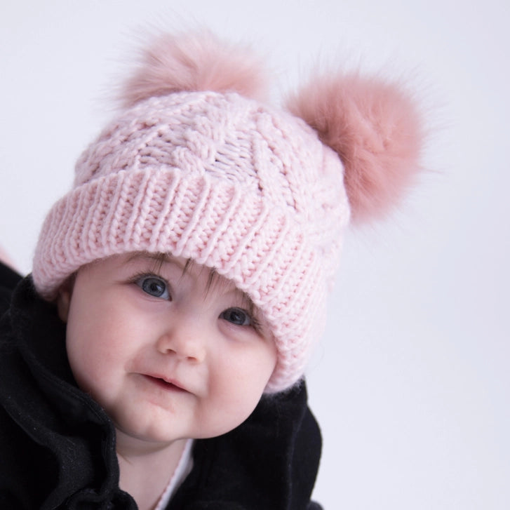 Blush Double Pom Hat