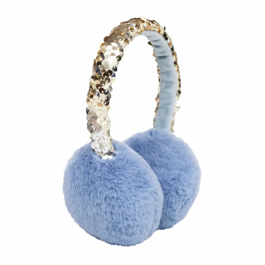 Blue Shimmer Sequin Earmuffs