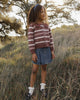 Fair Isle Cardigan Mulberry Stripe