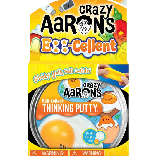 Crazy Aaron's Egg-Cellent Thinking Putty packaging 