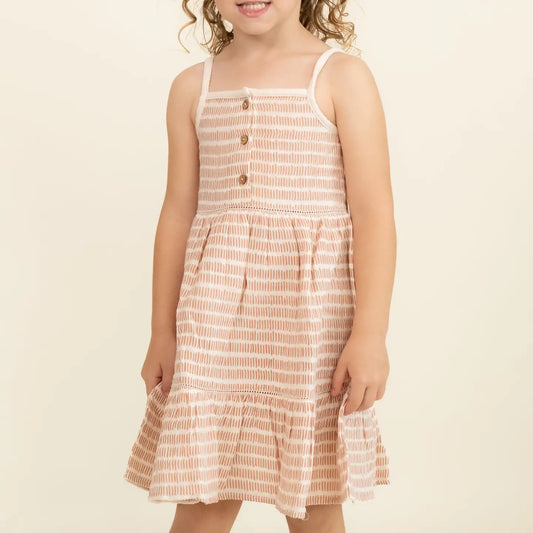 Dash Lines Tiered Dress