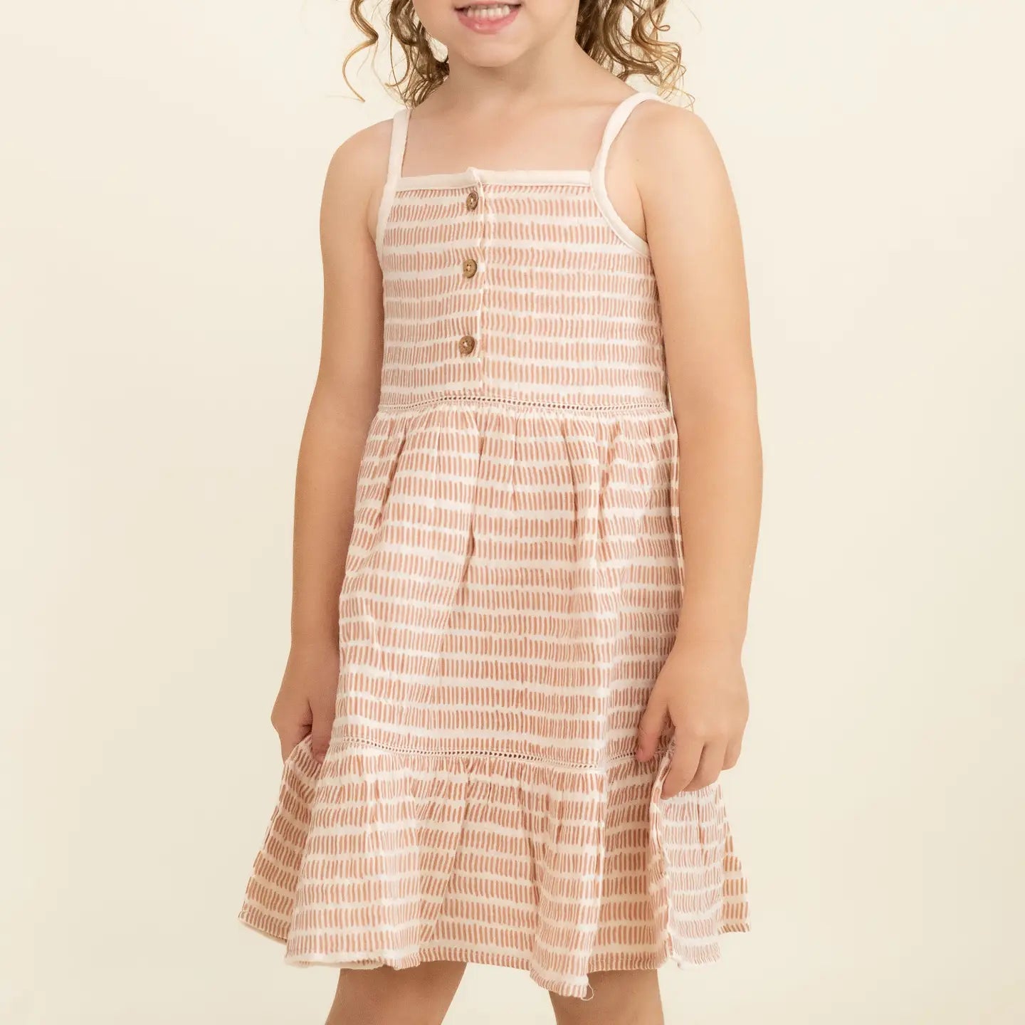 Dash Lines Tiered Dress