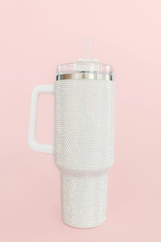 White Rhinestone Tumber 40oz