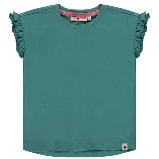 Emerald Short Sleeve Tee 150 GIRLS APPAREL 2-8 Stains and Stories 2T 