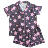Children's pajama set with star pattern on a white background