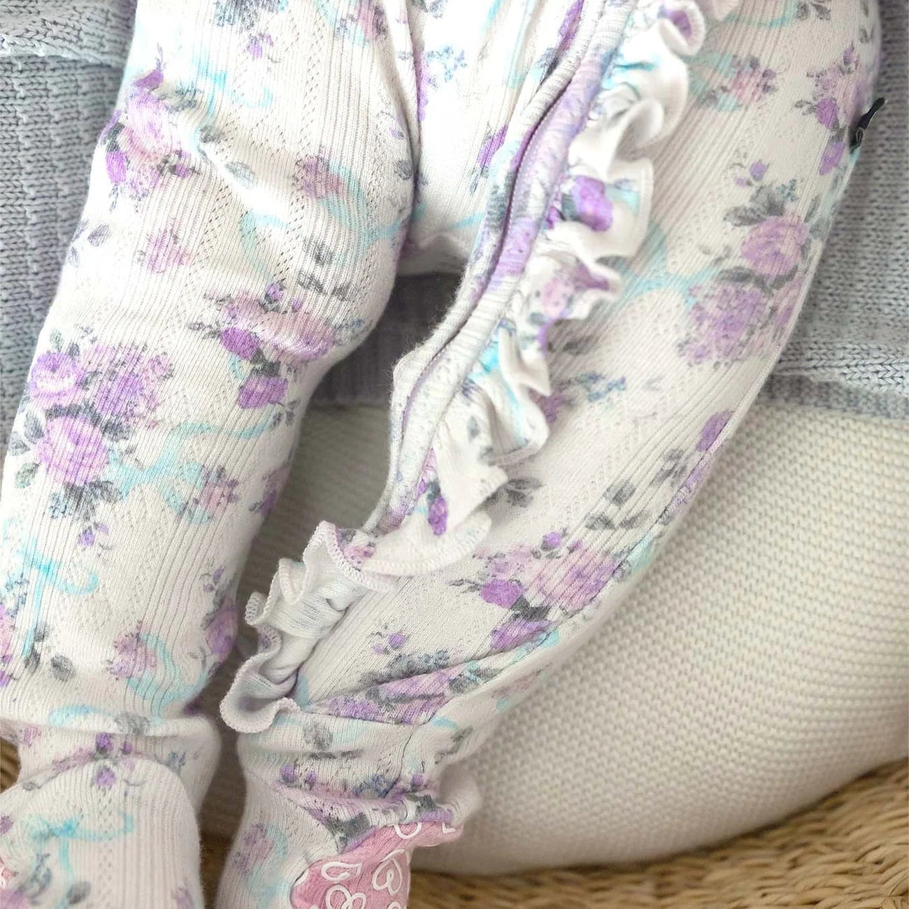 Etta Ruffled Zip Footie
