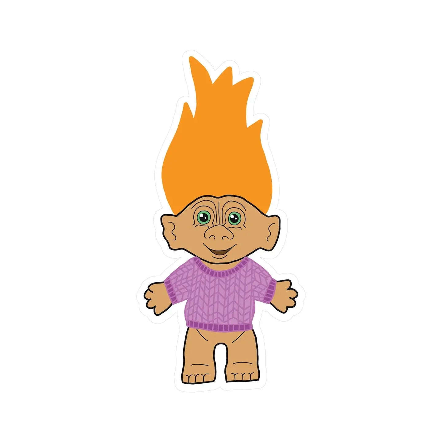 Orange Hair Troll Vinyl Sticker