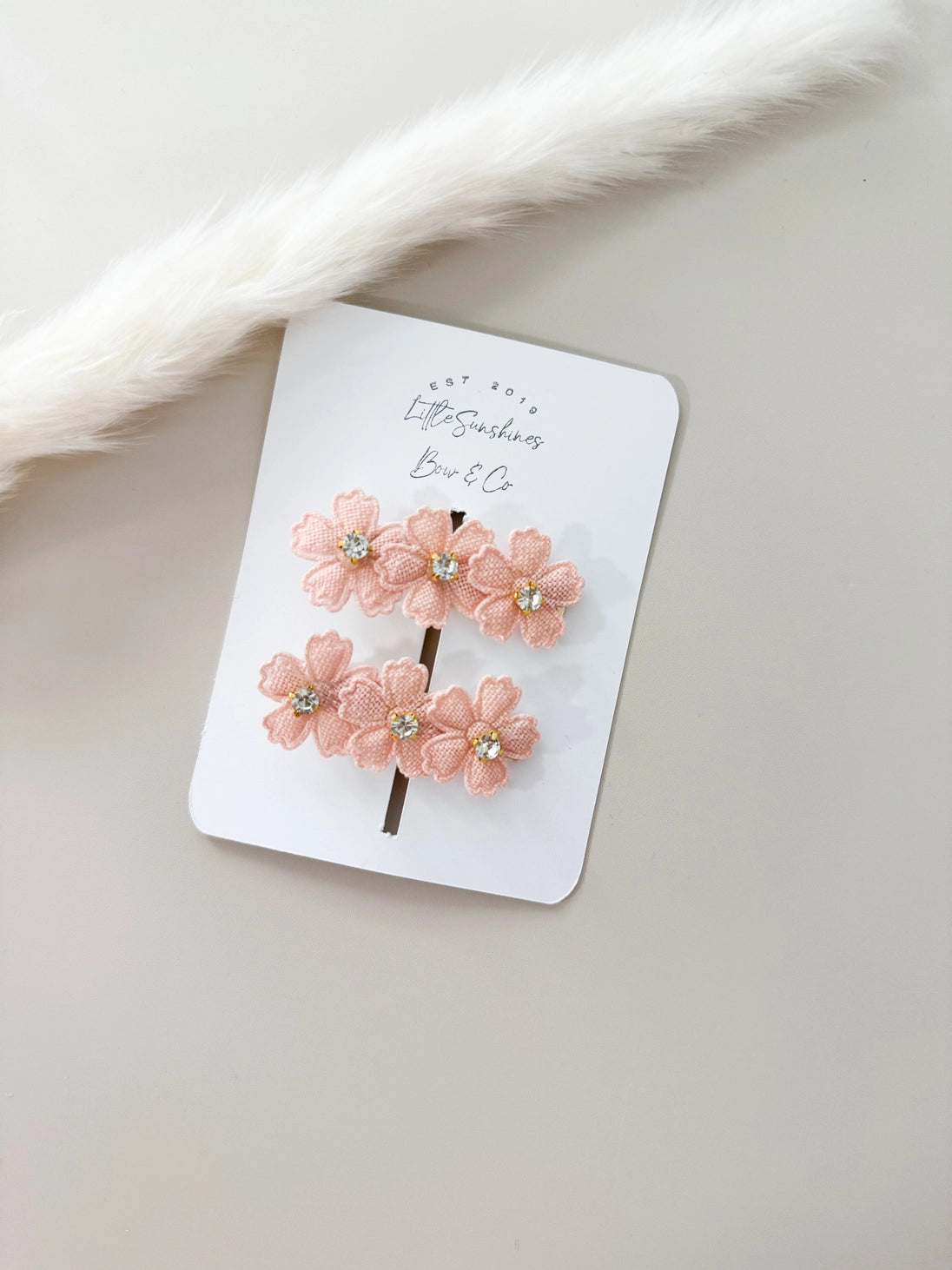 Peach Floral Hair Clips