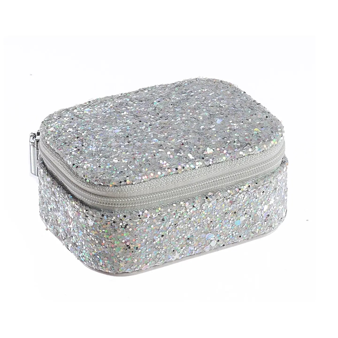 Silver Glitter Jewelry Box