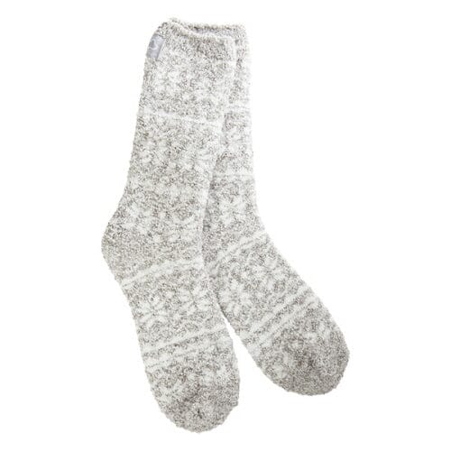 Fair Isle Silver Cozy Winter Socks 110 ACCESSORIES CHILD Worlds Softest Socks 