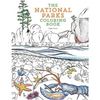 Cover of 'The National Parks Coloring Book' with illustrations of nature scenes.