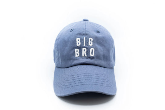 Blue cap with 'BIG BRO' text on a white background
