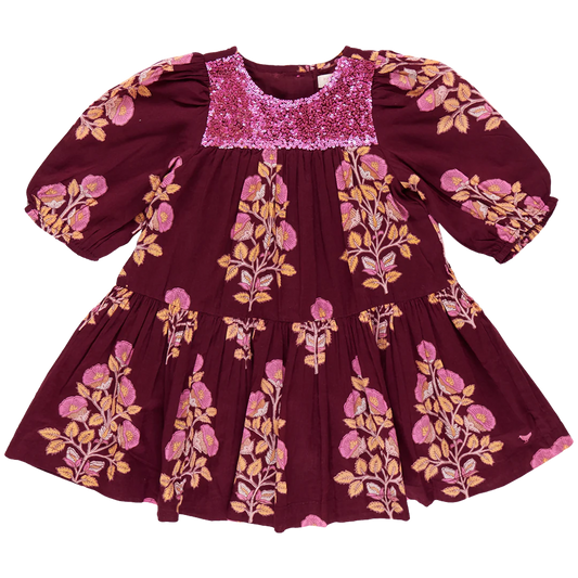 Burgundy Bouquet Fiona Dress