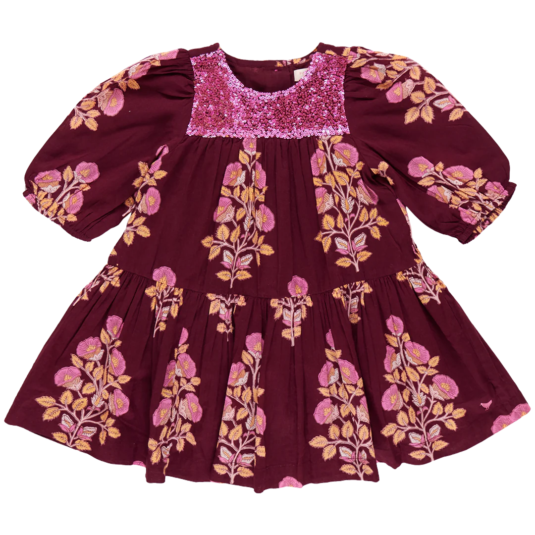 Burgundy Bouquet Fiona Dress