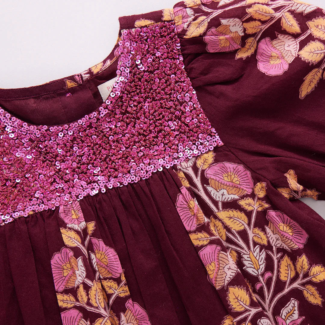 Burgundy Bouquet Fiona Dress