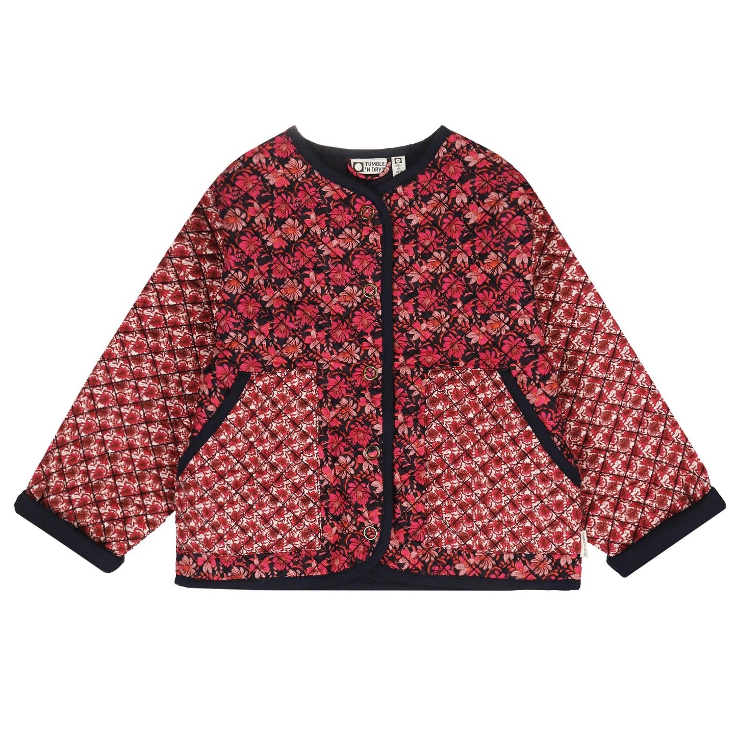 Red and black patterned jacket on a white background