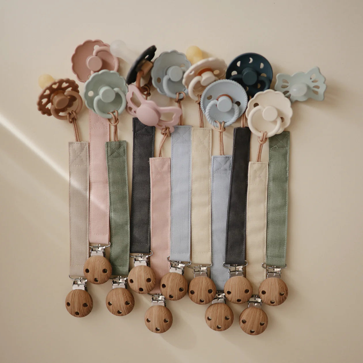 Linen Pacifier Clips