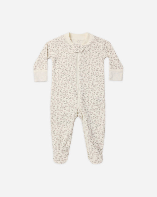 Baby wearing Quincy Mae Floret zip footie sleeper