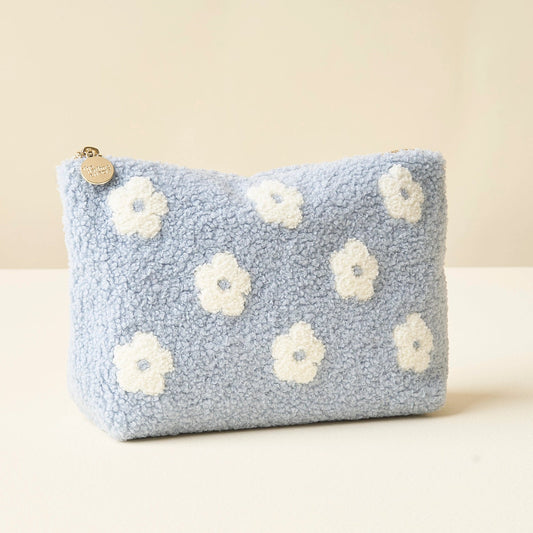 Flower Blue Sherpa Pouch 110 ACCESSORIES CHILD The Darling Effect 