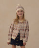Child wearing the flower fair isle beanie