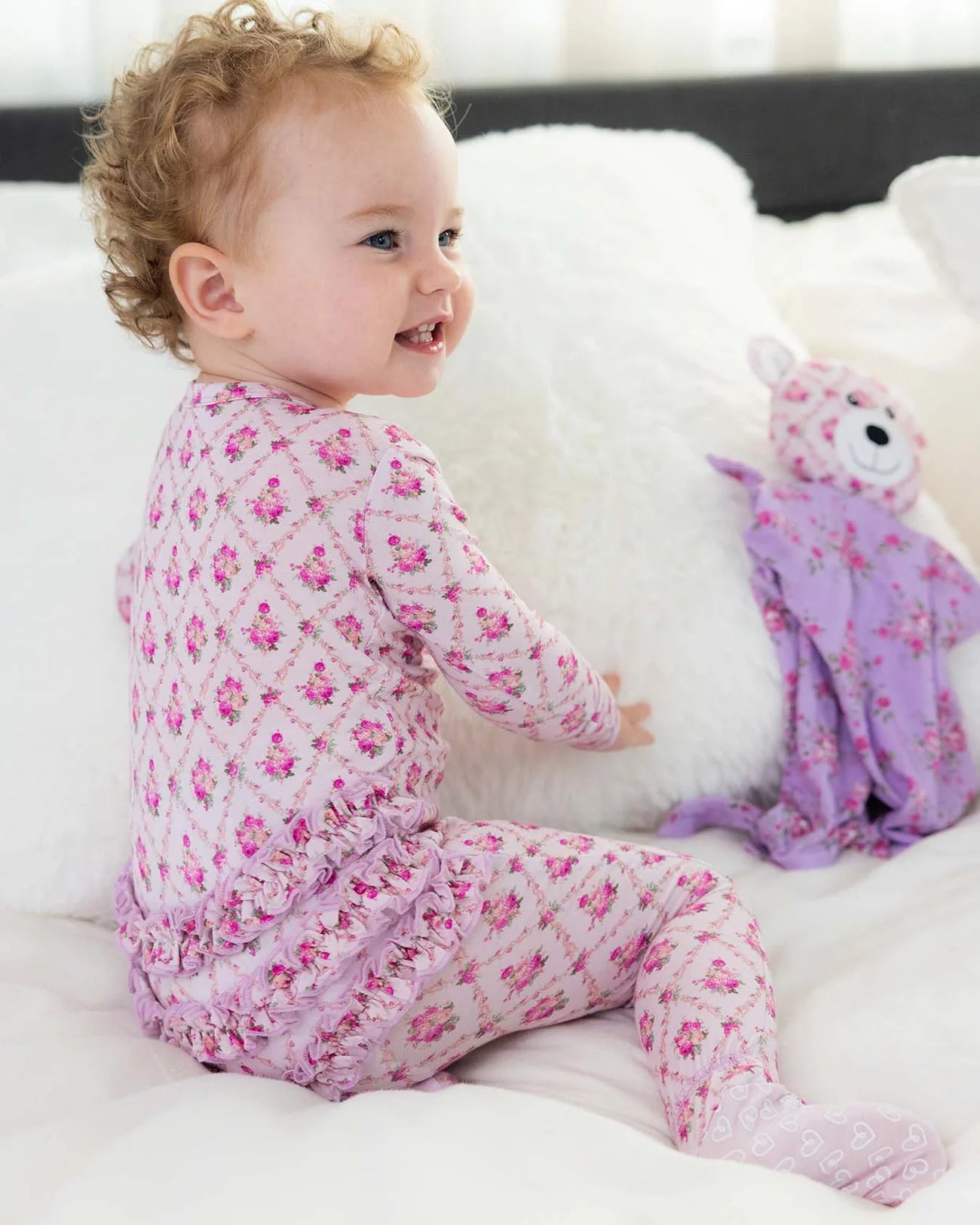 Caroline Ruffled Zip Footie