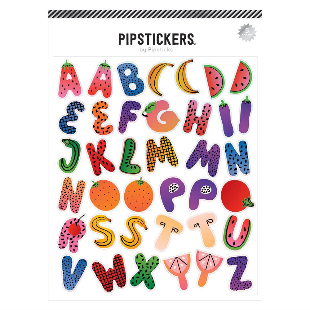 Fresh Picked Big Alphabet Sticker Sheet 196 TOYS CHILD Pipsticks 