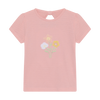 Pink t-shirt with an embroidered floral design
