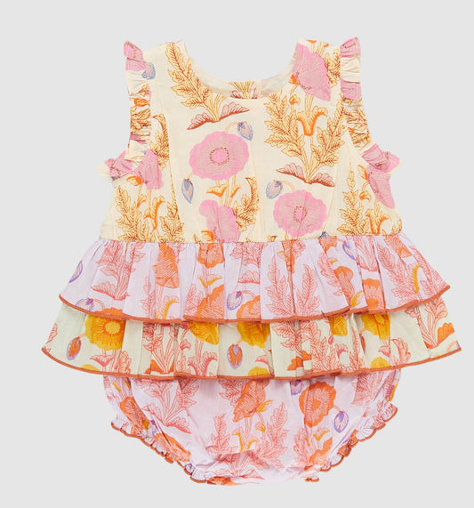 Gilded Floral Heidi Bubble 120 BABY GIRLS APPAREL Pink Chicken 3-6m 