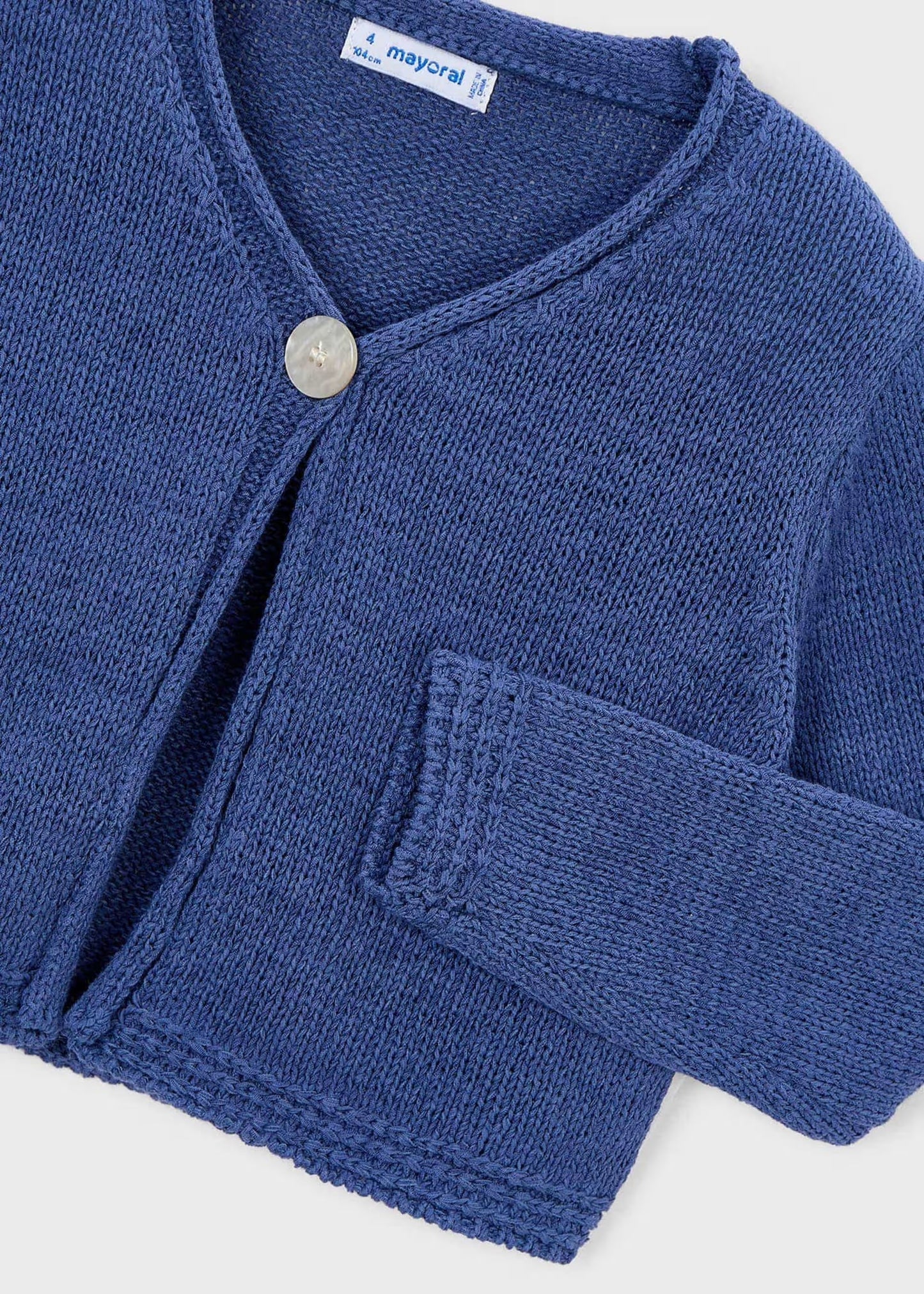 Blue One Button Cardigan