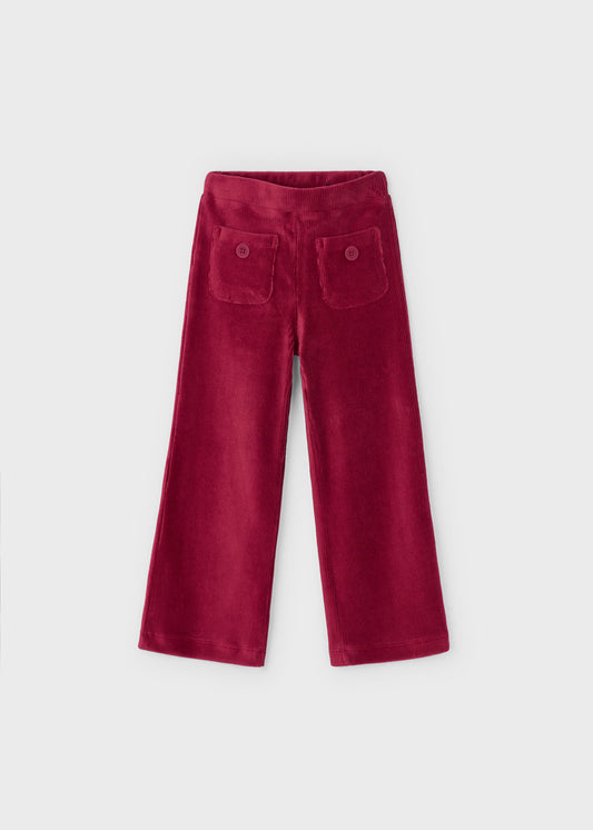 Cherry Ribbed Wide Leg Pants