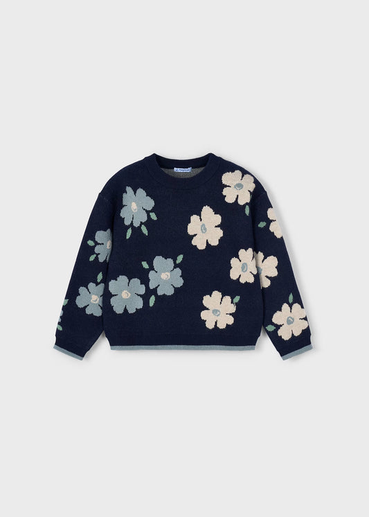 Navy Floral Sweater