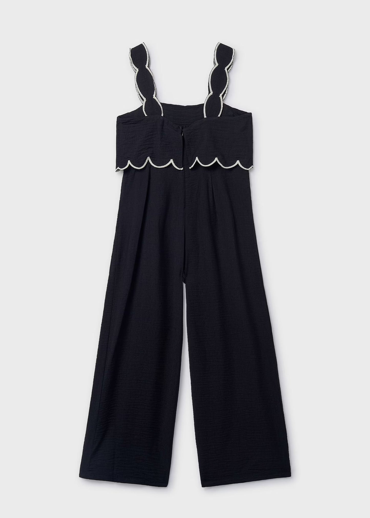Scallop Black Jumpsuit