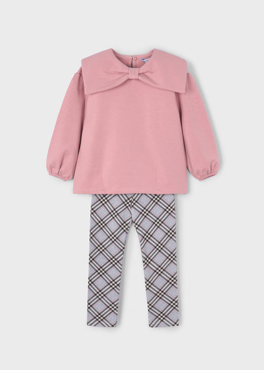 Pink Bow Top & Leggings Set