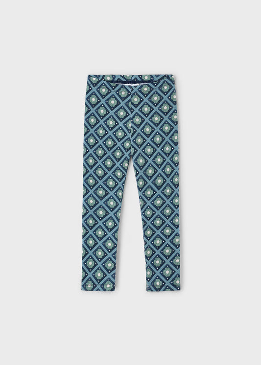 Aqua Floral Leggings
