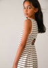 Black Stripe High Low Dress