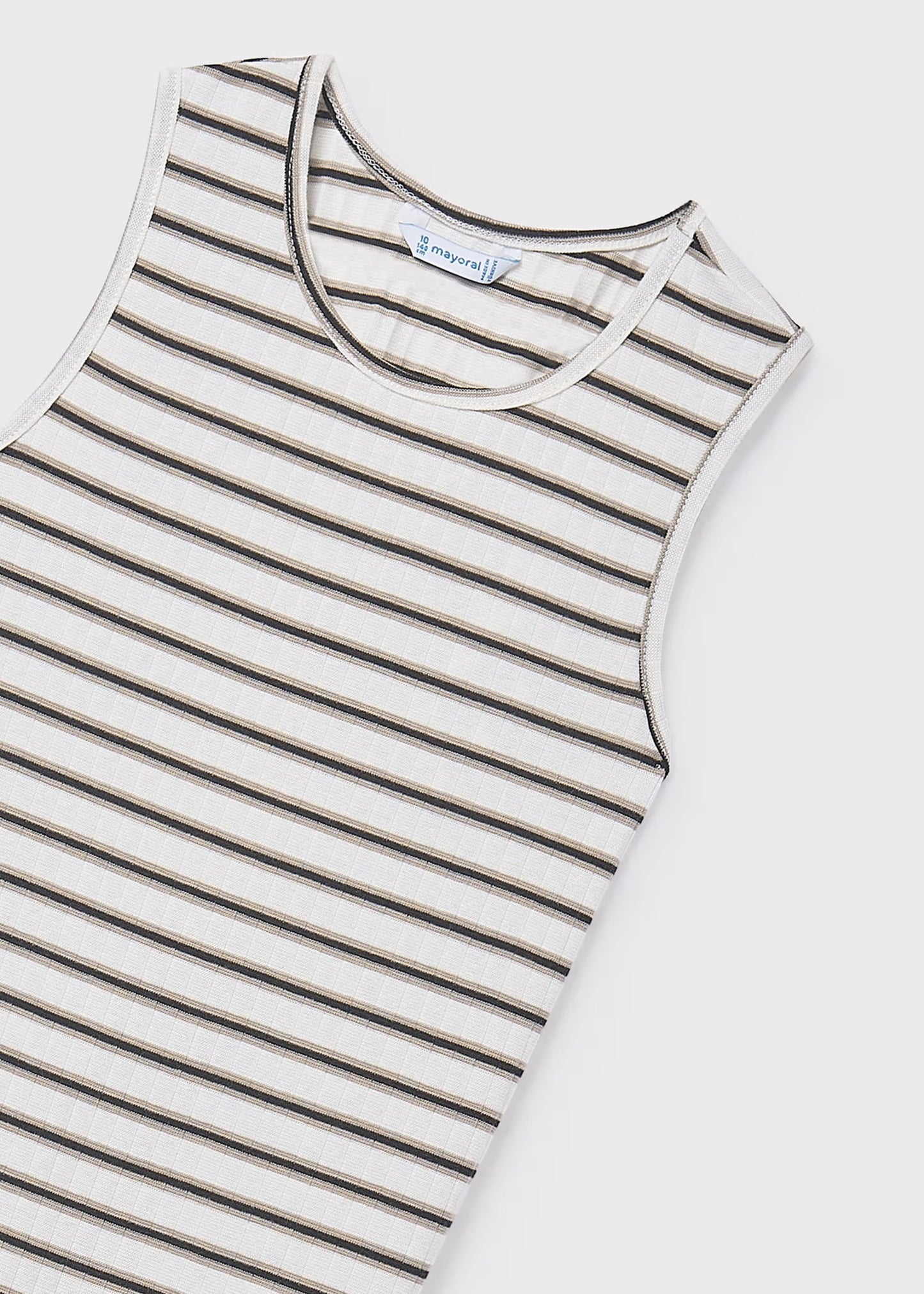 Black Stripe High Low Dress