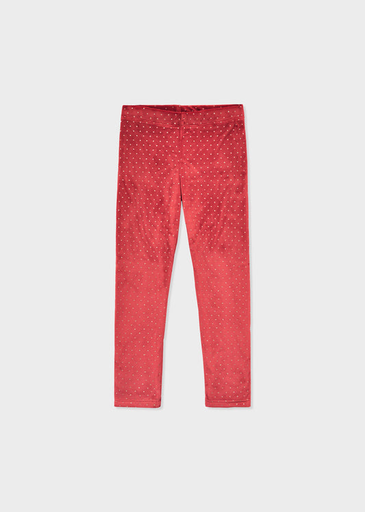 Cherry Sparkle Velour Leggings