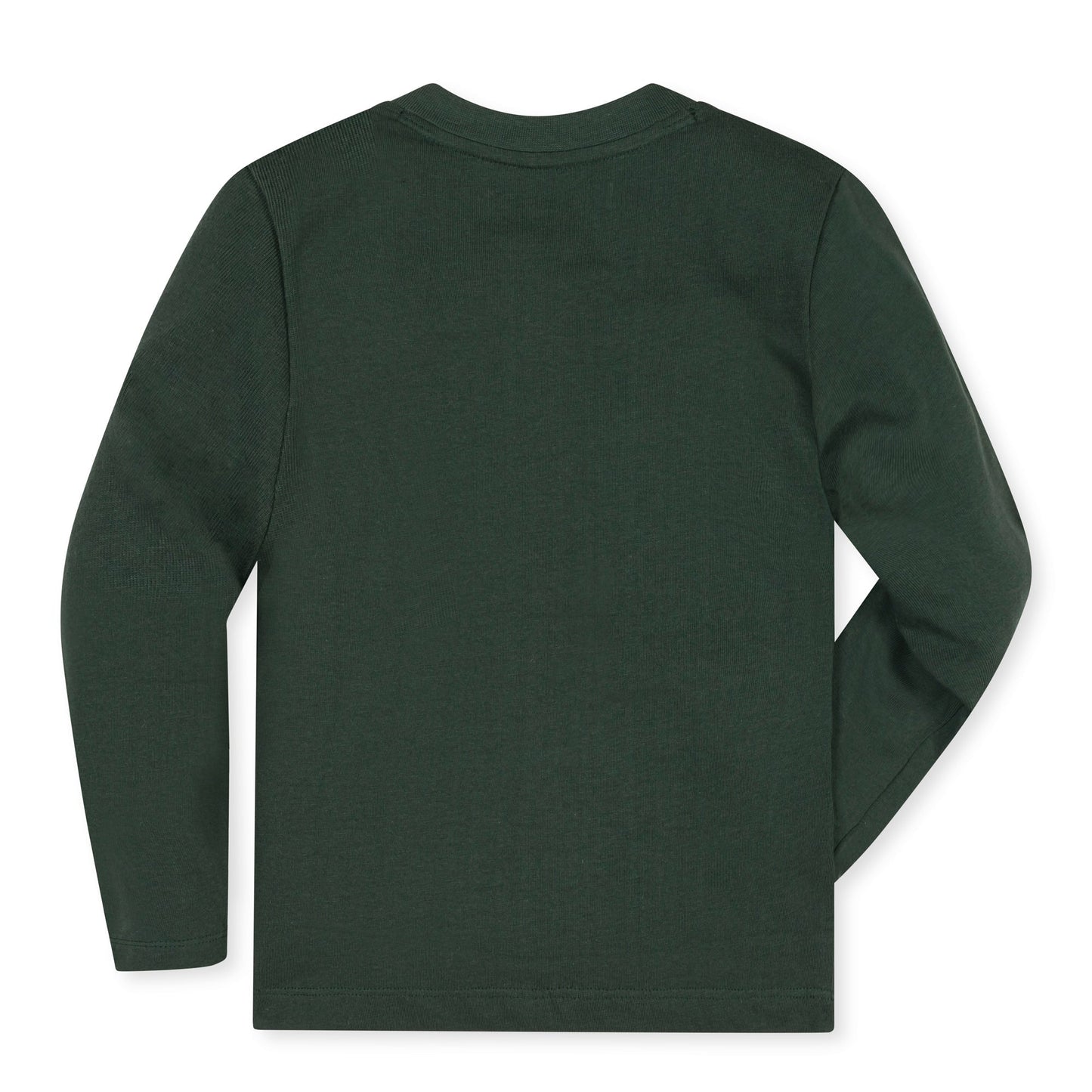 Boys Green Heather Organic Henley Pocket Tee by Hope & Henry, back view