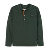 Boys Green Heather Organic Henley Pocket Tee by Hope & Henry, front view