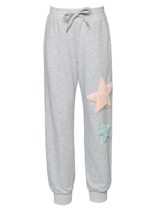 Grey Joggers With Faux Fur Stars 150 GIRLS APPAREL 2-8 Hannah Banana 4 